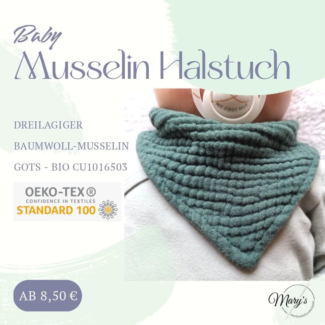 Baby Musselin Halstuch, 100% Bio Gots Zertifiziert, Dreilagiger Musselinstoff, Super Weich Und Saugfähig, Personalisiertes Lätzchen Baby Musselin Halstuch, 100% Bio Gots Zertifiziert, Dreilagiger Musselinstoff, Super Weich Und Saugfähig, Personalisiertes Lätzchen von Etsy - MarysSchneiderei