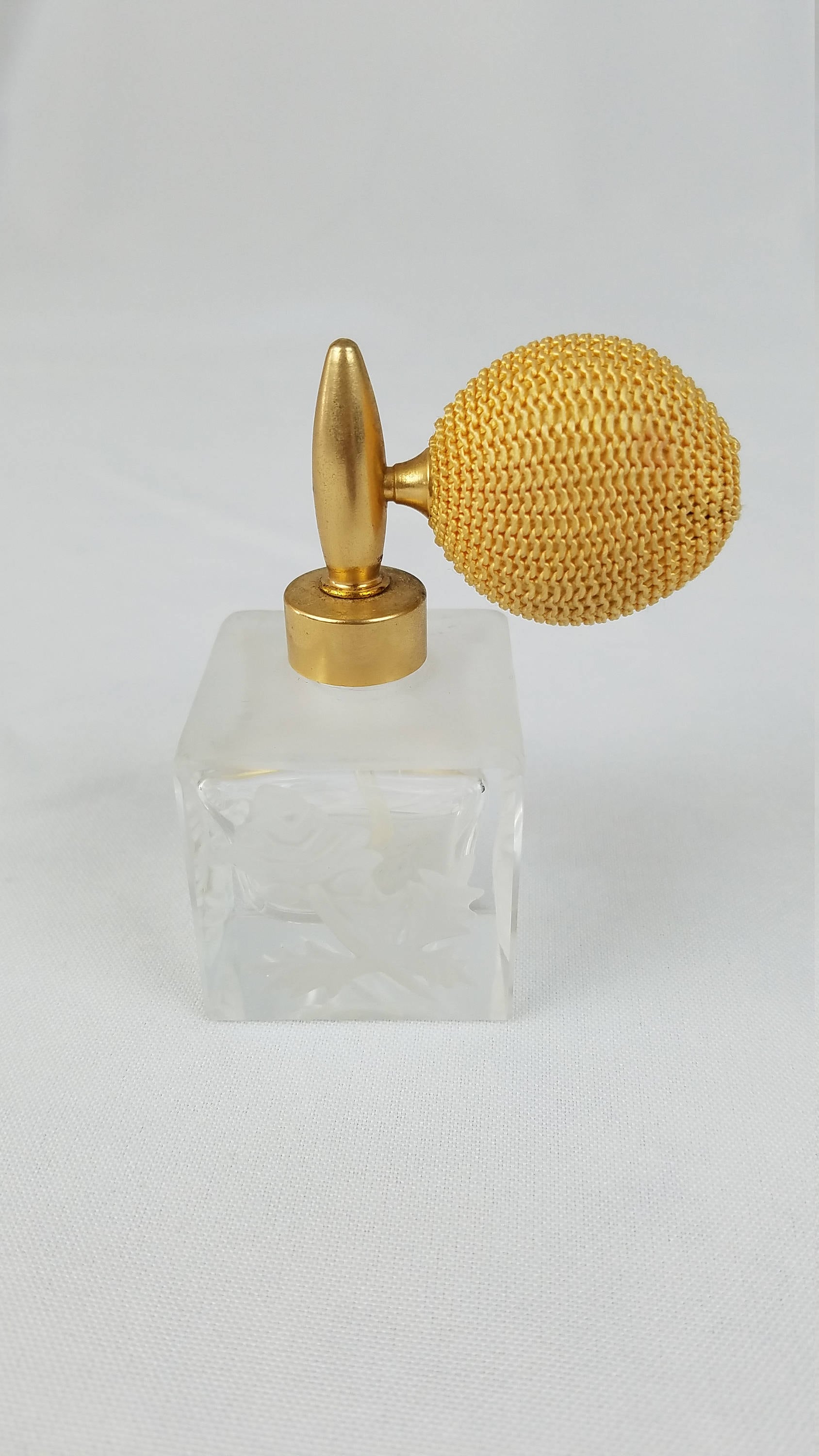 Jahrgang Säure Geätzt Gold-Ton-Puderquaste-Glas-Parfüm-Flasche-Eitelkeit von Etsy - MashliDesign