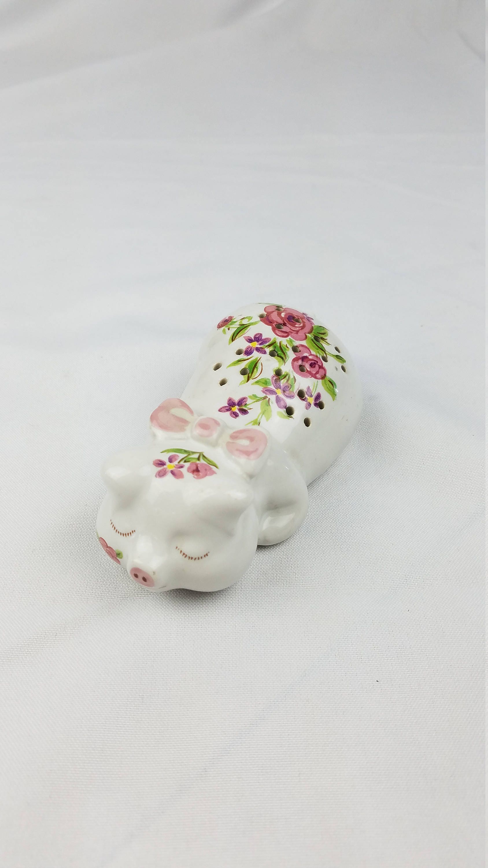 Vintage Ceramart Avon Blumenschwein Beutel Pulverspender Brasilien Keramik von Etsy - MashliDesign