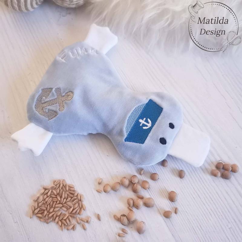 Baby Wärmekissen - Seemann Entchen Mit Namen Waschbar Bio-Dinkel Kirschkerne von Etsy - MatildaDesignShop