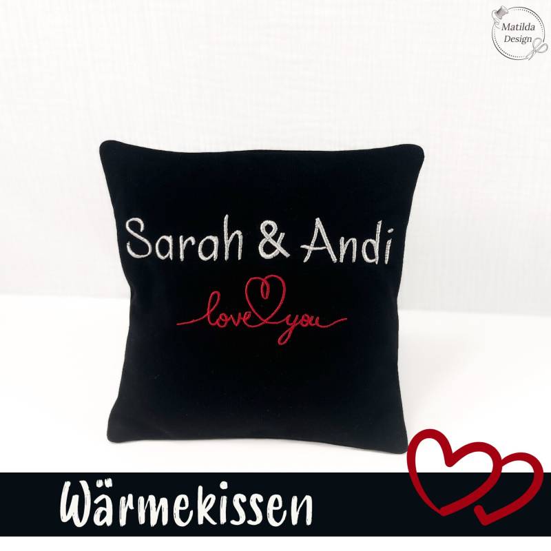 Wärme Zum Valentinstag - Love You Personalisierbares Wärmekissen 20cmx20xm Bio Dinkel -Kirschkerne Traubenkern -Individuelles Design von Etsy - MatildaDesignShop