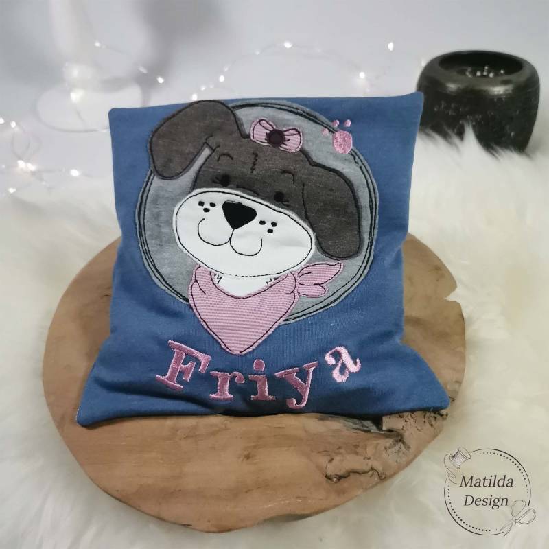 Wärmekissen - Hunde Mädchen & Junge Personalisierbar Mit Namen Bezug Waschbar -Bio-Dinkel -Kirschkerne 20cmx20cm von Etsy - MatildaDesignShop