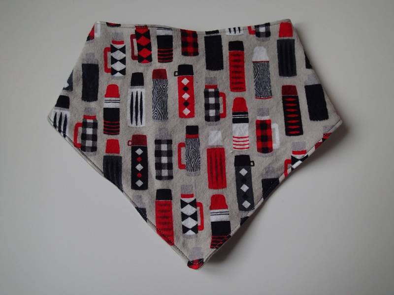Retro Thermos Print Flanell Sabber Lätzchen Wende Dreieck Lätzchen von Etsy - Mccannmade