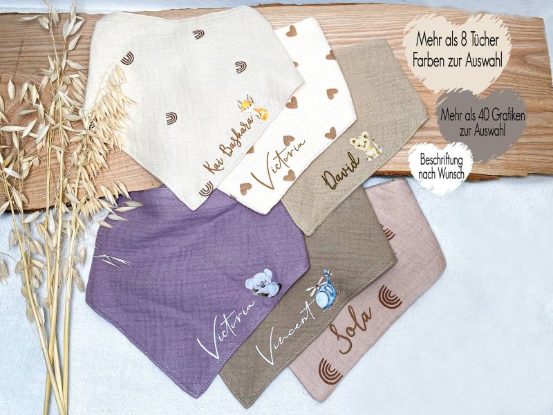 Halstuch Baby Personalisiert Mit Name + Grafik Dreieckstuch Babygeschenke Zur Geburt Lätzchen Spucktuch Regenbogen Tiere von Etsy - MeDaPi