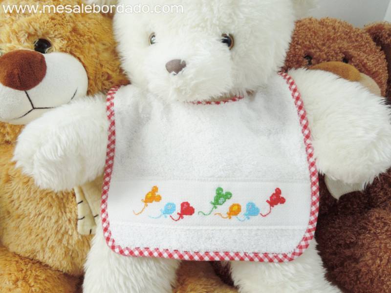 Babero Bordado, Punto De Cruz, Globos, Unisex, Recien Nacido, Niño, Niña, Mit Globos von Etsy - MeSaleBordado