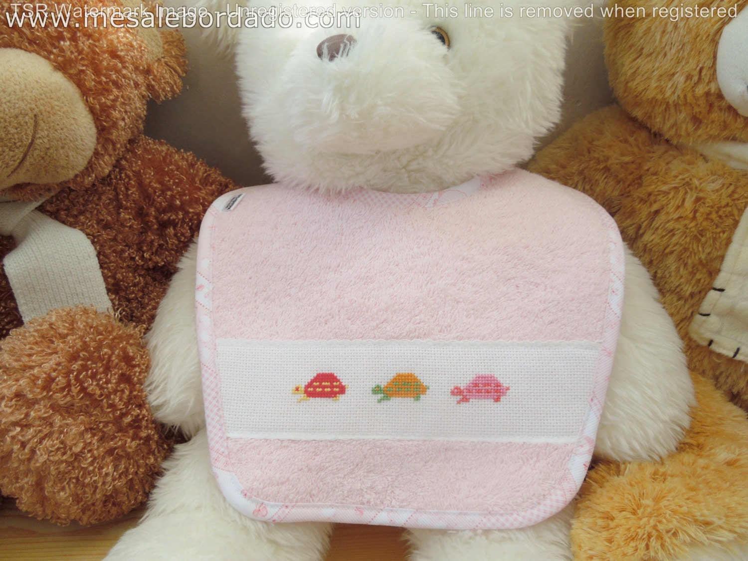 Schildkröten, Schildkröte-Lätzchen, Rosa Lätzchen, Mädchen Besticktes Tiere Kreuzstich Handtuch-Lätzchen, Baby-Dusche-Geschenk, It's A Girl von Etsy - MeSaleBordado