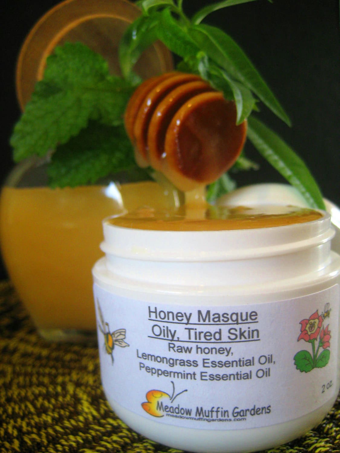 Gesichtsmaske, Bio-Rohhonig, Pfefferminze, Zitronengras-Aromatherapie von Etsy - MeadowMuffinGardens