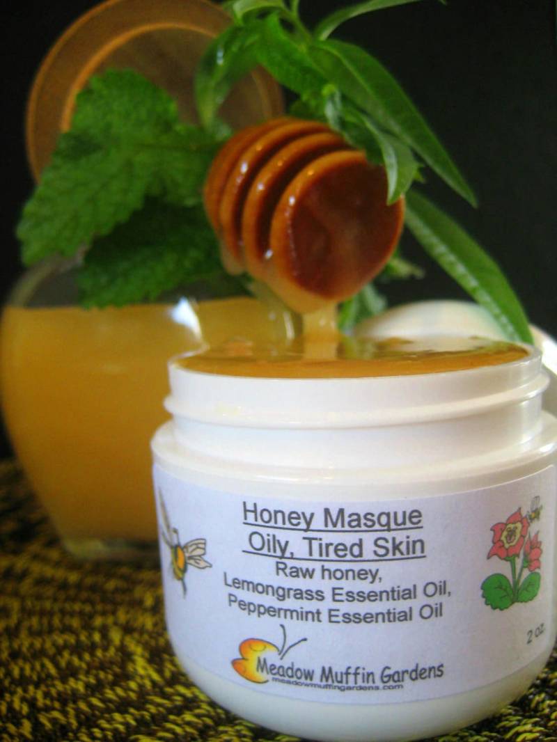 Gesichtsmaske, Bio-Rohhonig, Pfefferminze, Zitronengras-Aromatherapie von Etsy - MeadowMuffinGardens