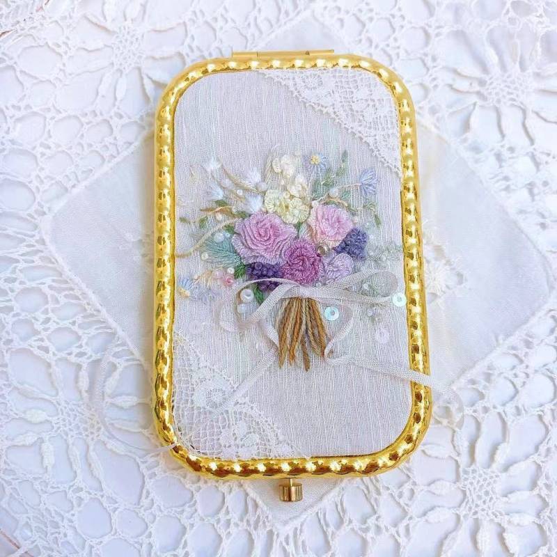 Antike Spitze Spiegel Hand Bestickt Taschenspiegel Blumenstickerei Schminkspiegel Handspiegel Geschenk Für Sie Brautjungfer von Etsy - MeetYuan