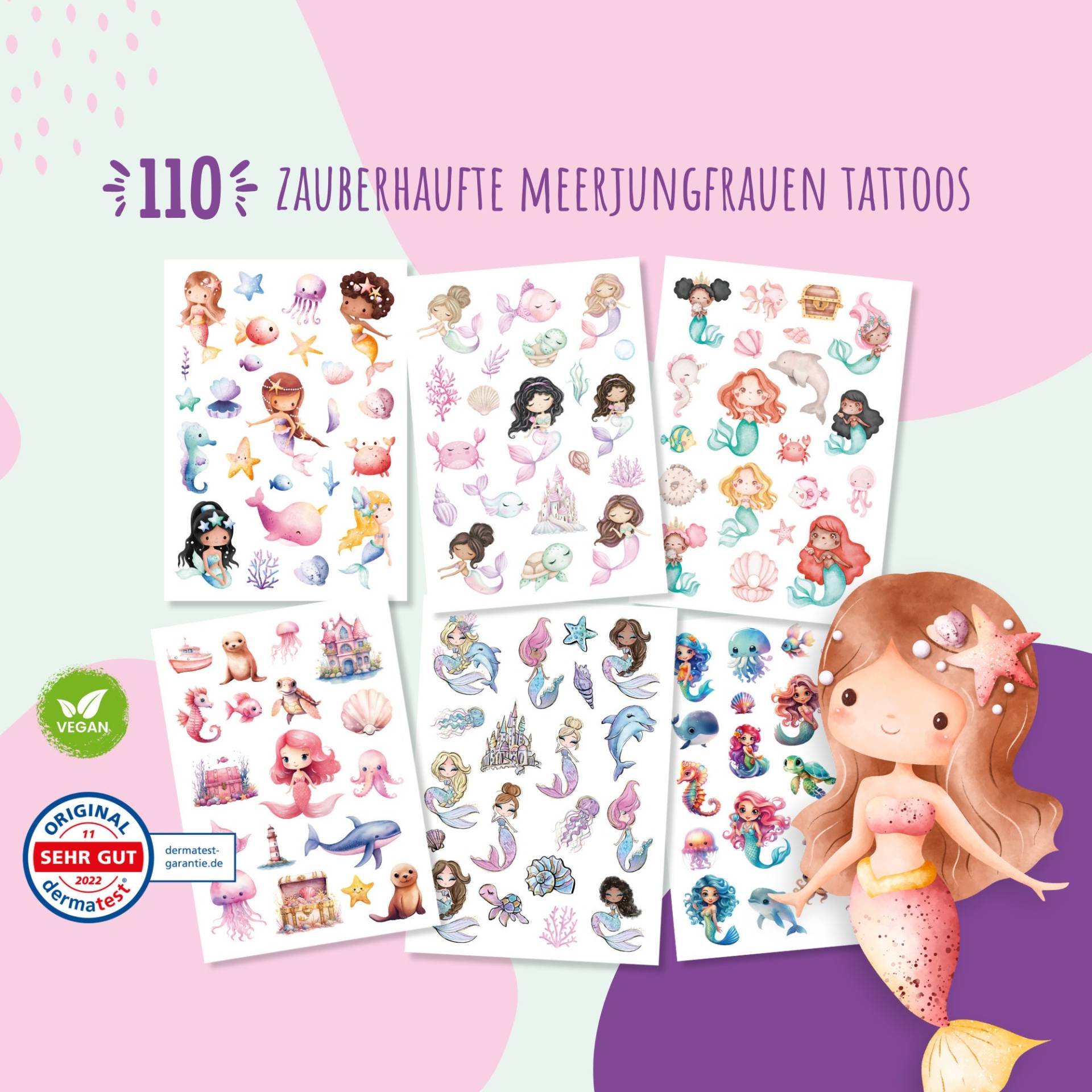 110 Hautfreundliche Hauttattoos Für Kinder, Meerjungfrauen Tattoos, Geschenk Mädchen, Mitgebsel Kindergeburtstag | Meerjungfrauen 110 Hautfreundliche Hauttattoos Für Kinder, Meerjungfrauen Tattoos, Geschenk Mädchen, Mitgebsel Kindergeburtstag | Meerjungfrauen von Etsy - MeinBaby123Shop