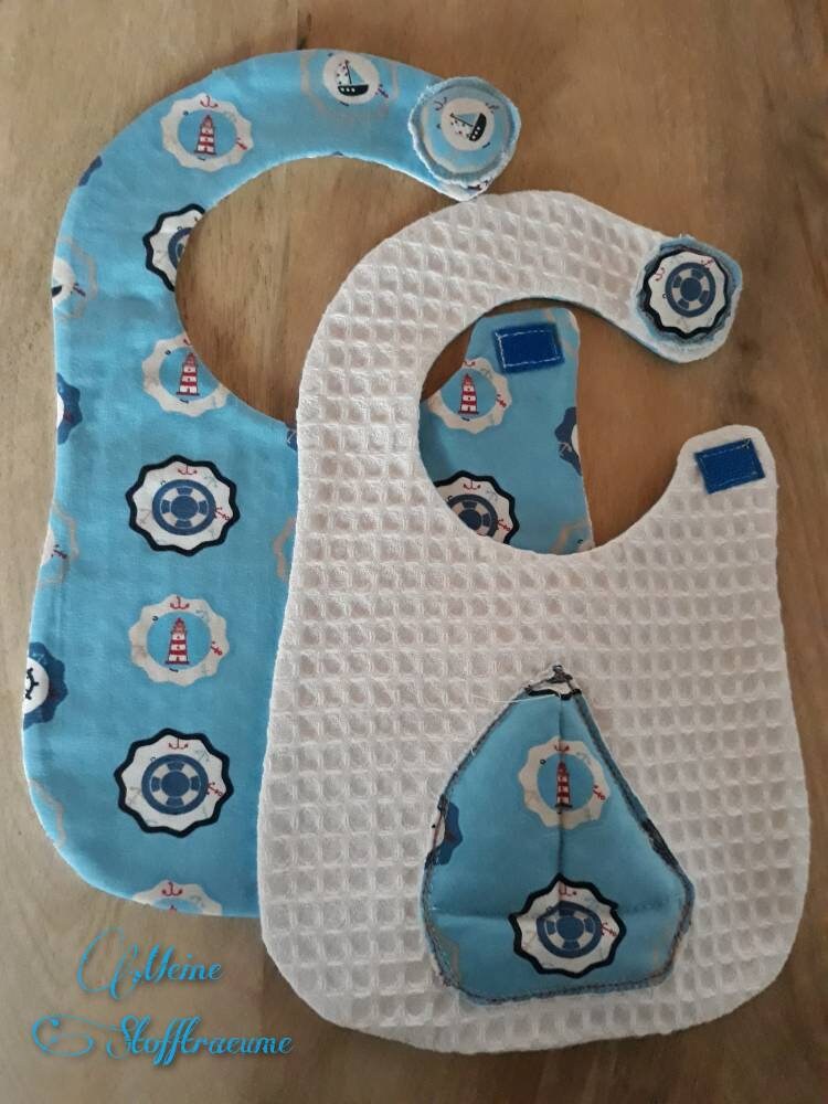 Set Mit Zwei Lätzchen, Baby-Lätzchen, Marineblaue Thema Baby-Geschenk-Lätzchen, Babyshower Geschenk-Lätzchen, Kinderzimmer Geschenk Saugfähige von Etsy - MeineStofftraeume