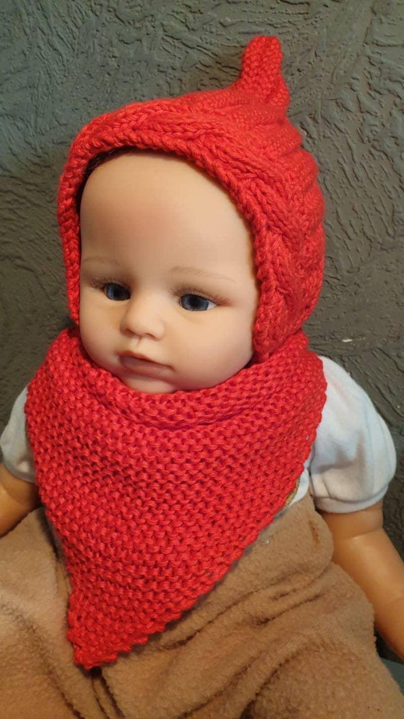 Pixiemütze Rot, Zwergenmütze, Mütze Mit Halstuch, Winter Set, Neugeborene Gestricktes Umf. 38-40cm, 100%baumwolle Pixiemütze Rot, Zwergenmütze, Mütze Mit Halstuch, Winter Set, Neugeborene Gestricktes Umf. 38-40cm, 100%baumwolle von Etsy - Meistermasche