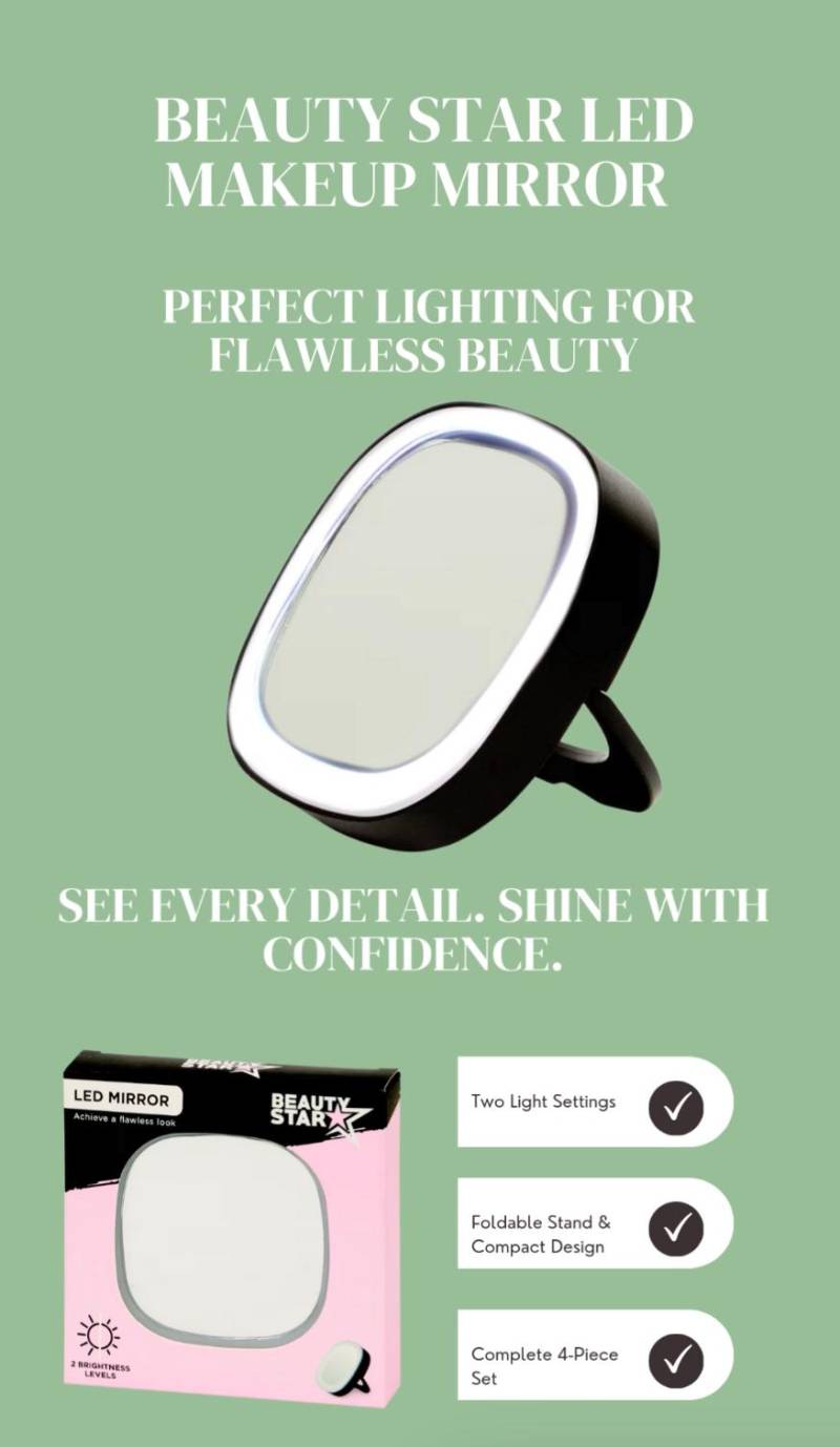 Beauty Led Spiegel | Kosmetikspiegel Mit 2 Lichtstufen Schminkspiegel Klappbarem Ständer Make-Up & Hautpflege von Etsy - Meliphoria