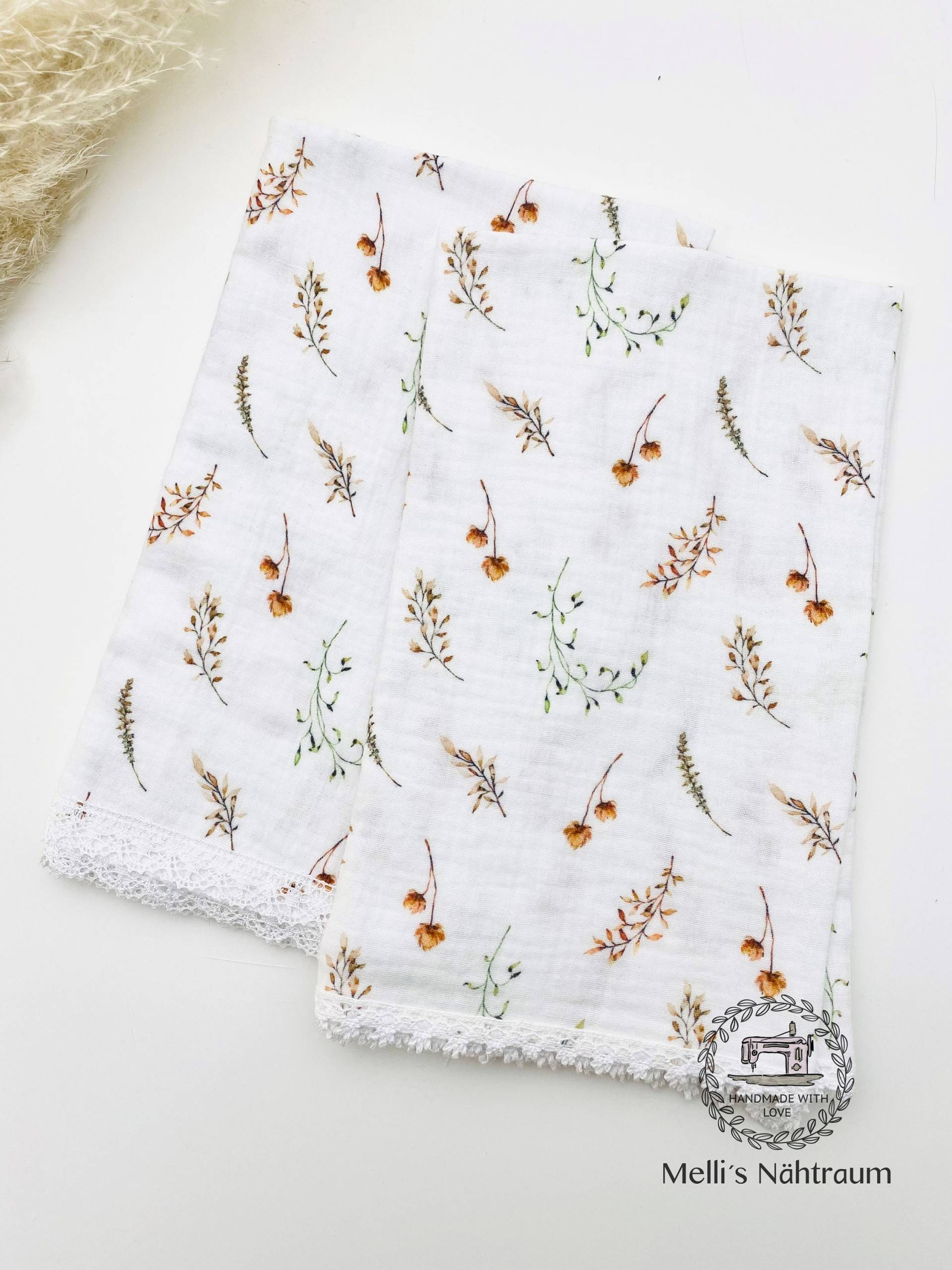 2x Spucktuch, "streublumen", Musselin, Musselintuch, Baby, Schmusetuch von Etsy - MellisNaehtraum