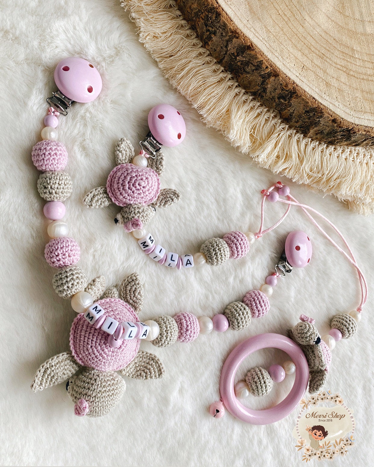 Schnullerkette Maxicosikette Kinderwagenkette Schildkröte Rosa Grau Schnullerkette Maxicosikette Kinderwagenkette Schildkröte Rosa Grau von Etsy - MevSi