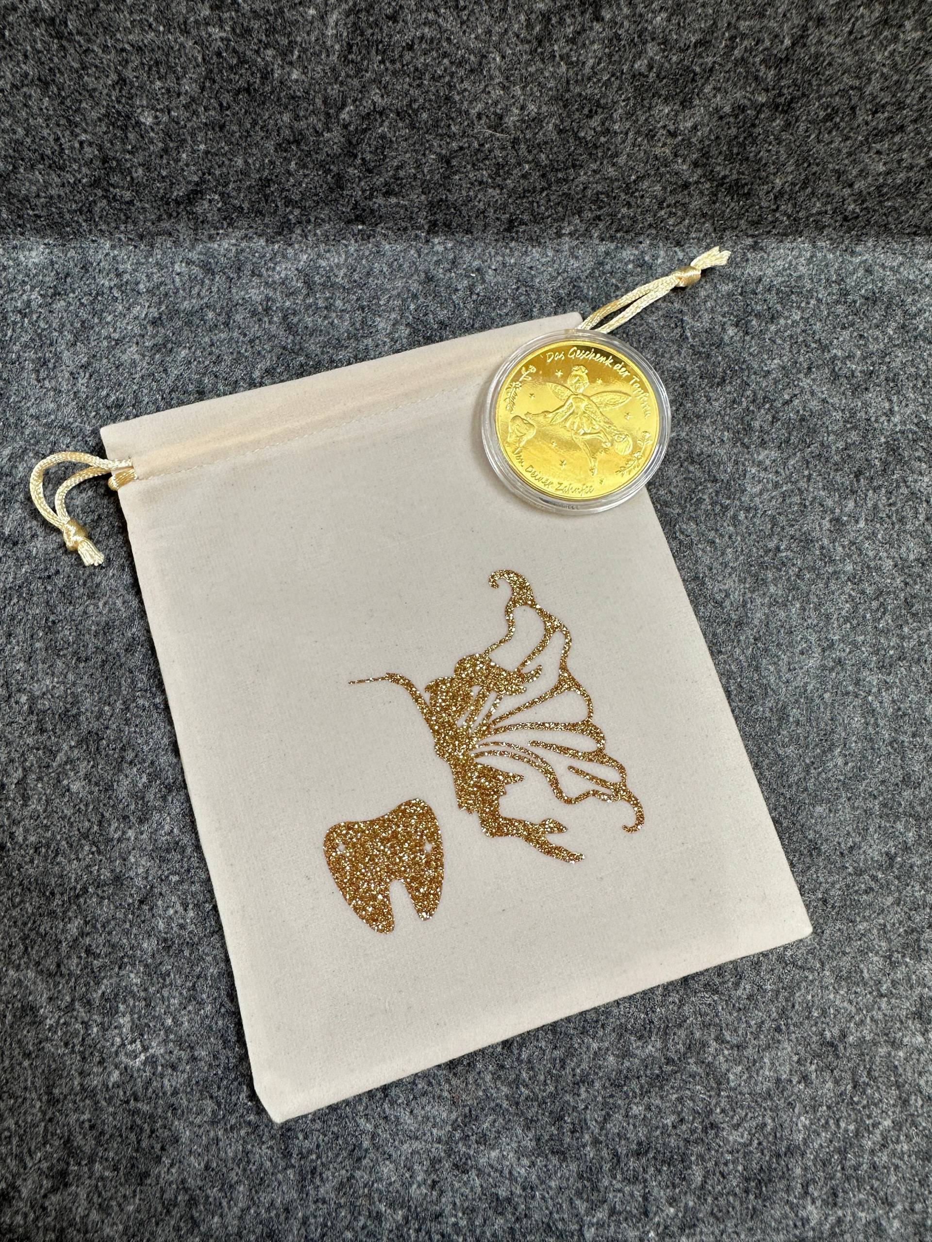 Zahnfee Beutel + Münze | Geschenk Jungs Mädchen von Etsy - MiLasKleinigkeiten