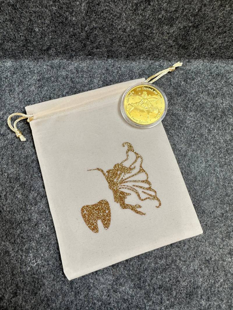 Zahnfee Beutel + Münze | Geschenk Jungs Mädchen von Etsy - MiLasKleinigkeiten