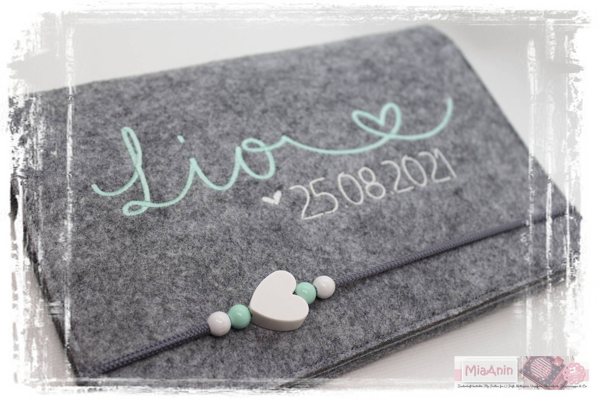 U-Heft Hülle Filz Herz Junge Mädchen Personalisiert Herz Mint Bestickt Impfpass U-Heft Hülle Filz Herz Junge Mädchen Personalisiert Herz Mint Bestickt Impfpass von Etsy - MiaAnin