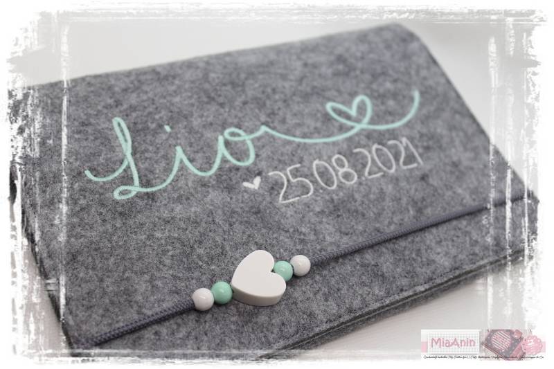 U-Heft Hülle Filz Herz Junge Mädchen Personalisiert Herz Mint Bestickt Impfpass U-Heft Hülle Filz Herz Junge Mädchen Personalisiert Herz Mint Bestickt Impfpass von Etsy - MiaAnin