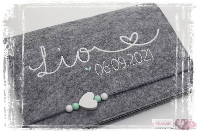 U-Heft Hülle Filz Herz Junge Mädchen Personalisiert Herz Mint Bestickt Impfpass U-Heft Hülle Filz Herz Junge Mädchen Personalisiert Herz Mint Bestickt Impfpass von Etsy - MiaAnin