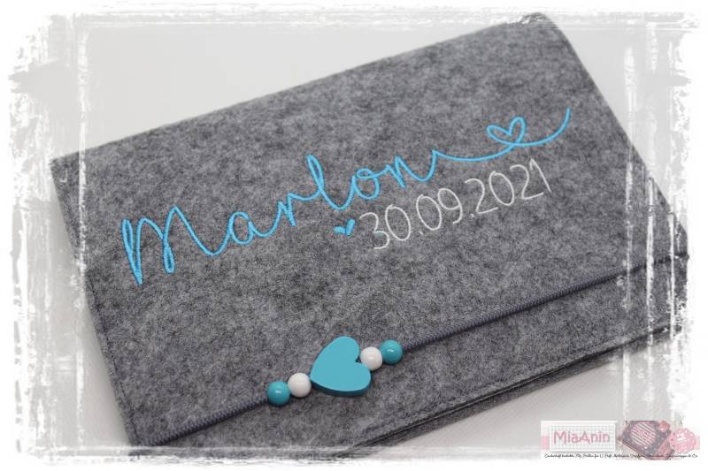 U-Heft Hülle Filz Herz Junge Mädchen Personalisiert Herz Türkis Weiß Bestickt Impfpass U-Heft Hülle Filz Herz Junge Mädchen Personalisiert Herz Türkis Weiß Bestickt Impfpass von Etsy - MiaAnin