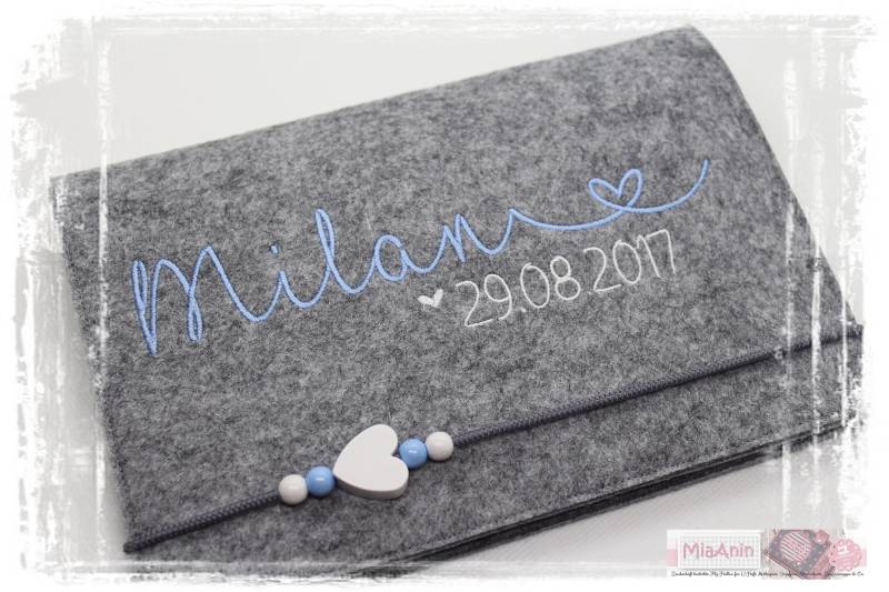 U-Heft Hülle Filz Herz Junge Mädchen Personalisiert Herzweiß Blau Bestickt Impfpass U-Heft Hülle Filz Herz Junge Mädchen Personalisiert Herzweiß Blau Bestickt Impfpass von Etsy - MiaAnin