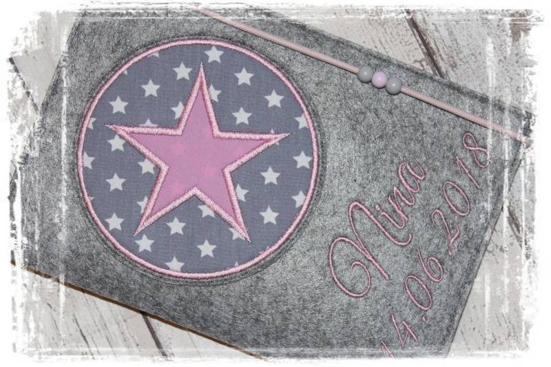 U-Heft Hülle Sternfilzrosamädchenpersonalisiertname von Etsy - MiaAnin