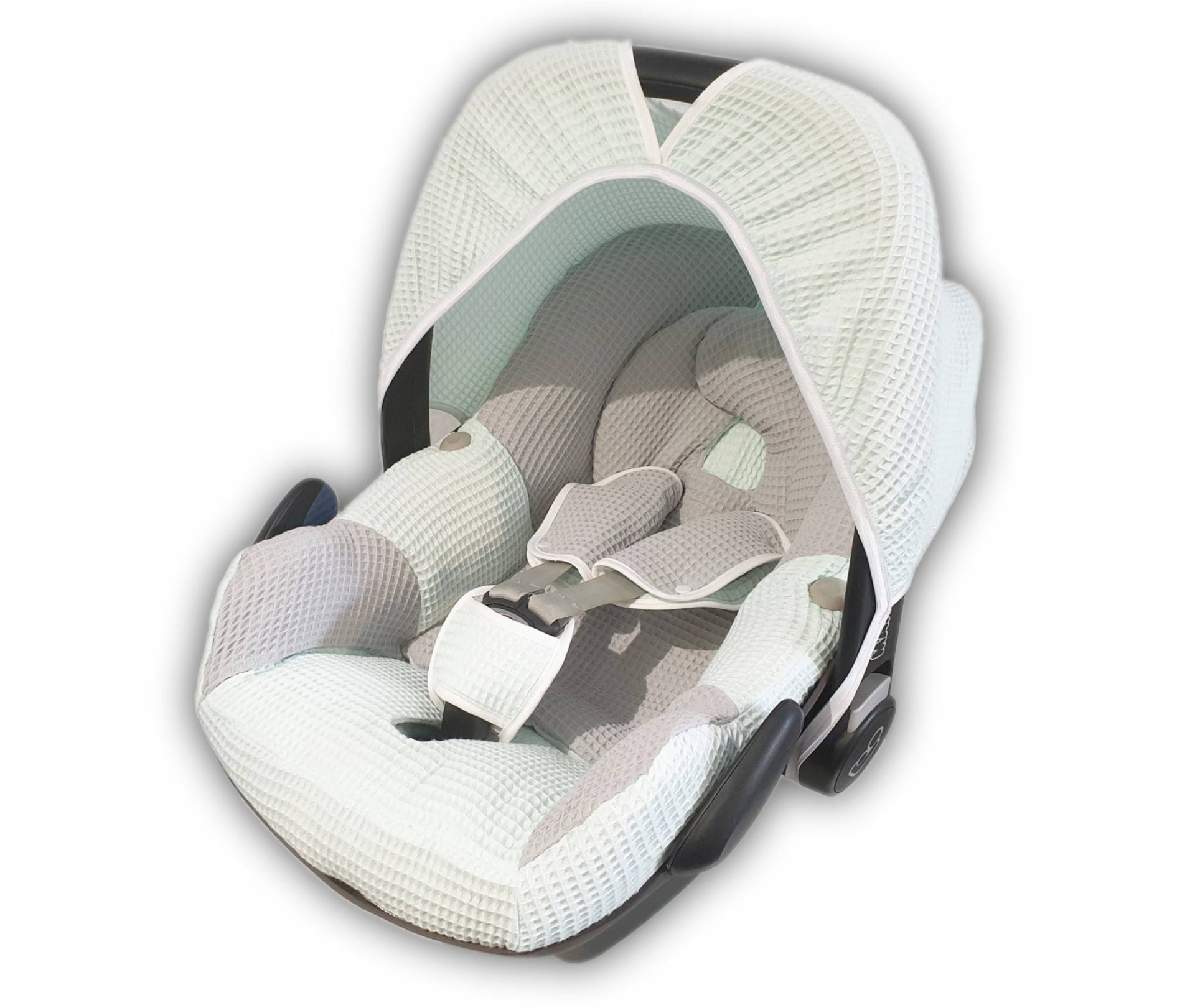 Babyschalen Bezug Maxicosi Mint/Grau Von Atelier Miamia von Etsy - MiaMiaAtelier