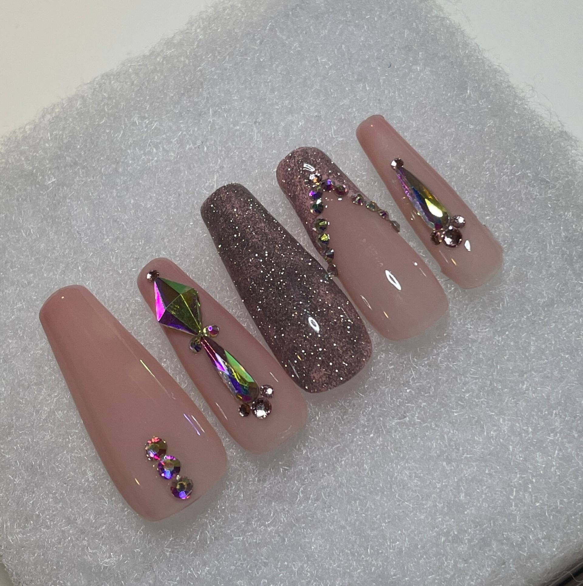 Baby Pink Bling Press On Nails | Sarg Baby Pink Bling Press On Nails | Sarg von Etsy - MielBree