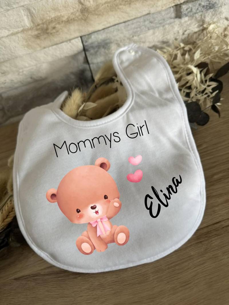 Baby Latz Name Personalisierte Geschenke Lätzchen Mommys Daddys Girl Teddy Bär Geschenk Geburt Babyparty Babyshower Halstuch 2025 von Etsy - Milevo