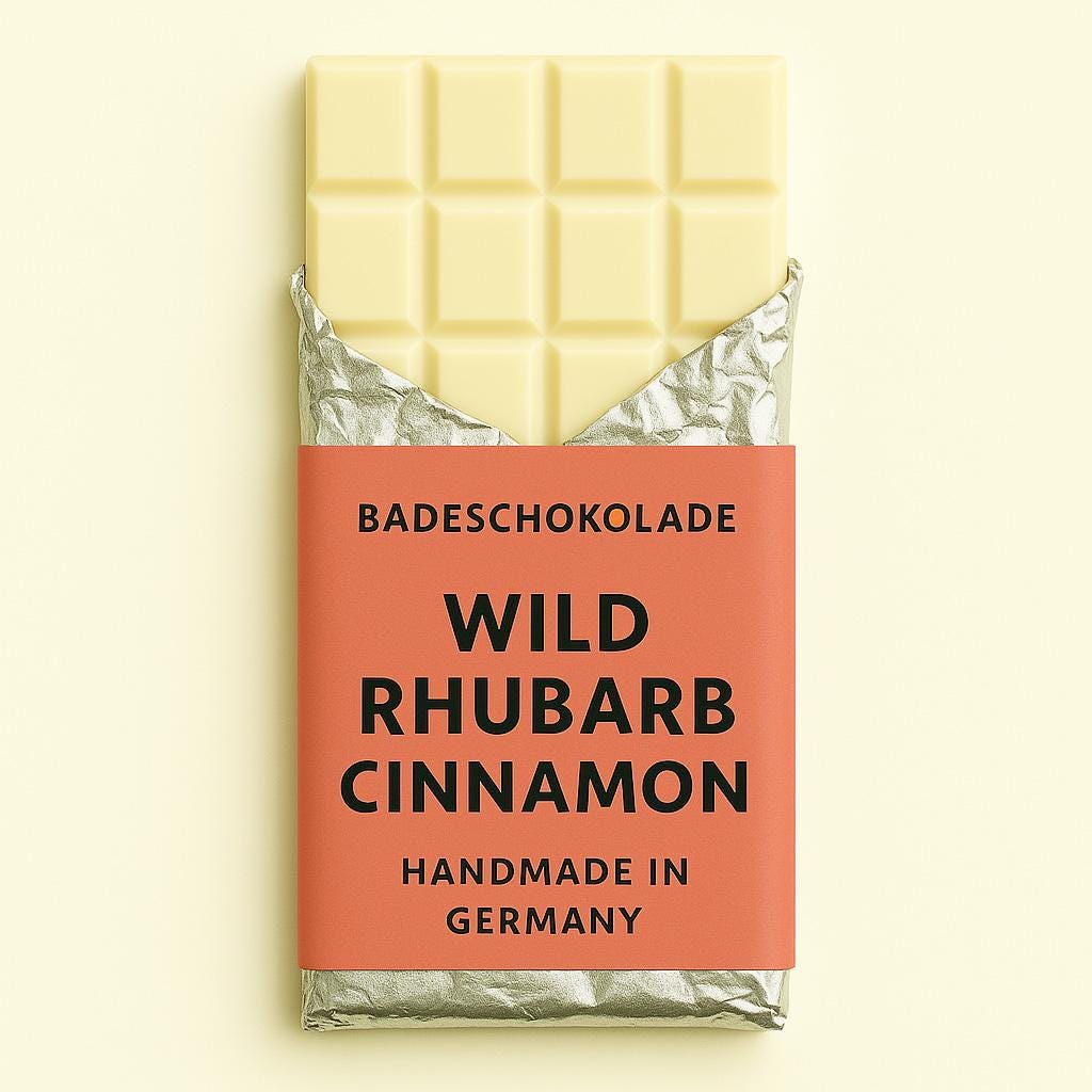 Mimi Schokospa - Badeschokolade Wild Rhubarb Zum Dahinschmelzen, Festes Badeöl, Vegan, Nachhaltige Körperpflege Geschenkideen Selfcare von Etsy - MimiSchneeDE