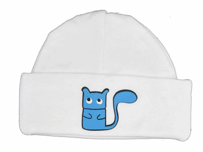 Baby Mütze Kalle Fux Handarbeit Handbedruckt Weiß Eichhörnchen Ku38cm Babymütze von Etsy - Miniblings