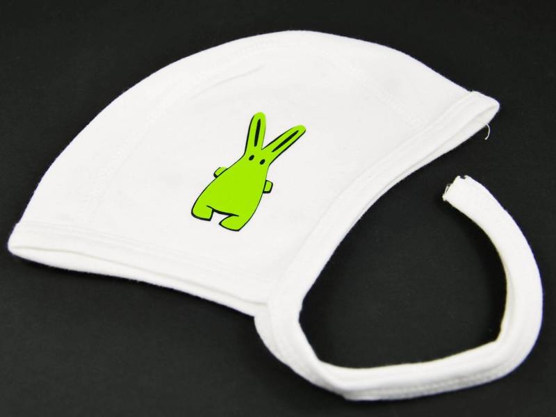 Baby Mütze Kalle Fux Handarbeit Handbedruckt Weiß Hase Grün 47 Babymütze von Etsy - Miniblings