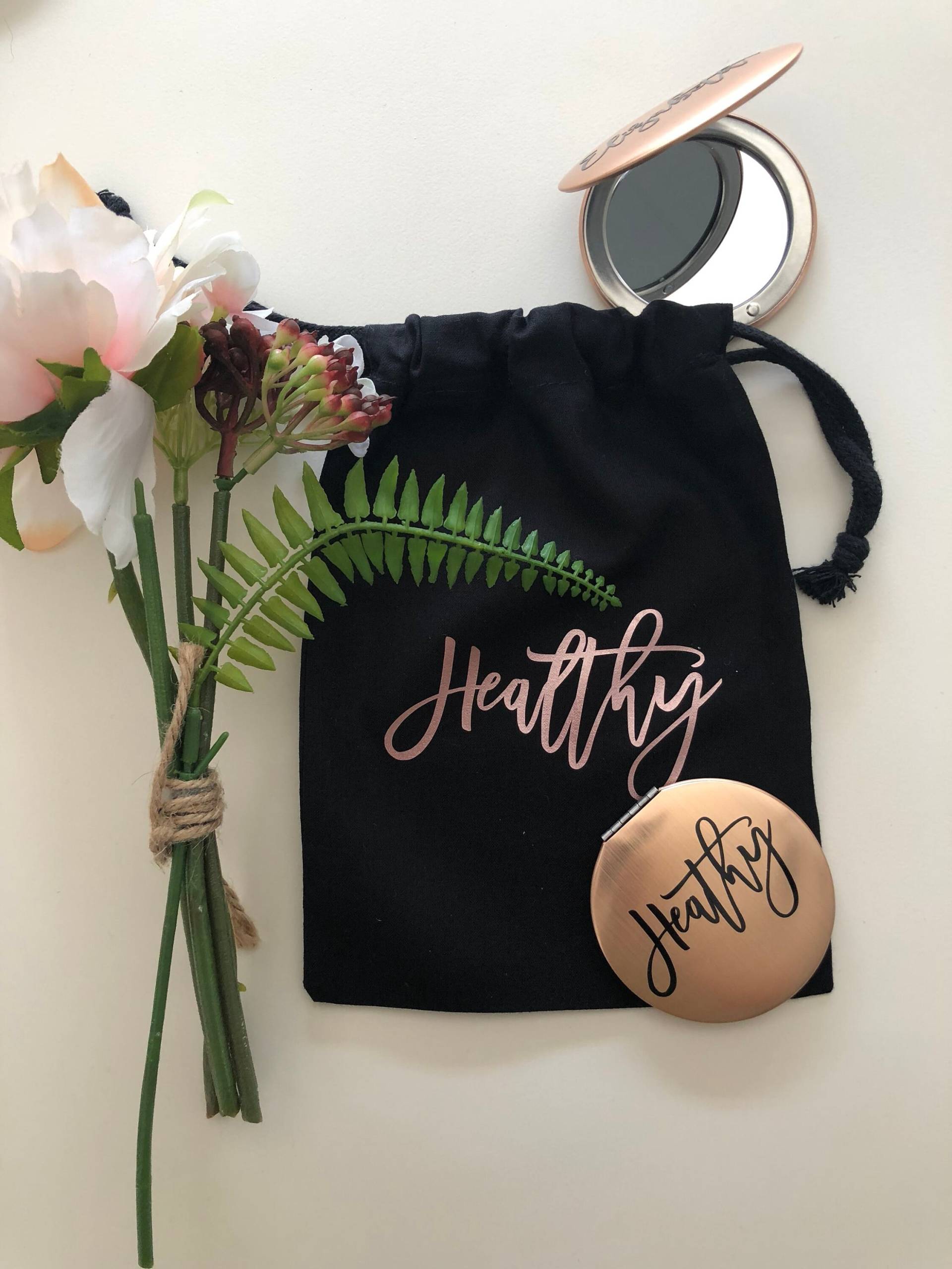 Personalisierter Rosegold Taschenspiegel Mit Kordelzug/Brautjungfer Geschenk Runder Spiegel Hochzeitsgeschenk von Etsy - MishmashDesigns