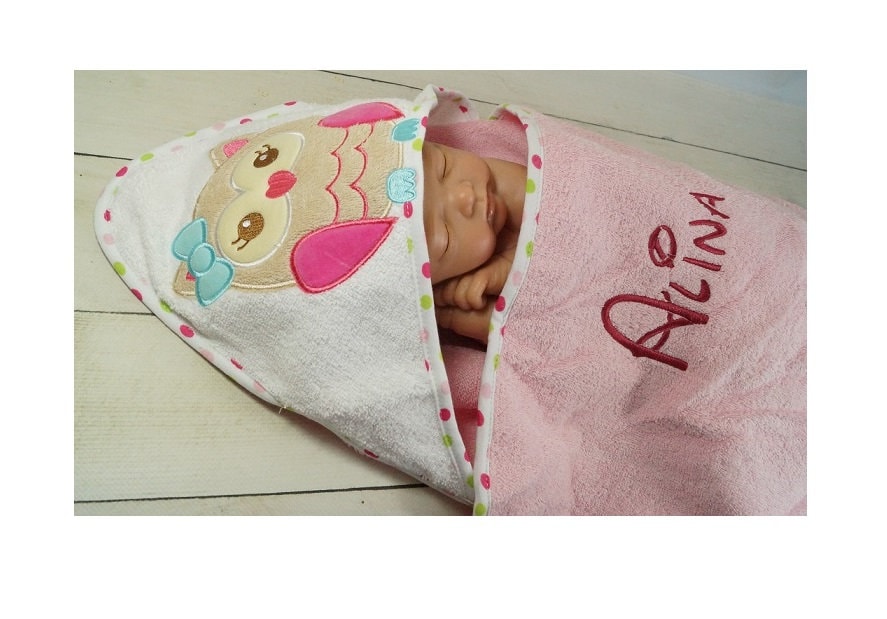Kapuzentuch Mit Namen Bestickt 76x76 cm - 100% Baumwolle Rosa Mit Eule 2 | 760011 Kapuzentuch Mit Namen Bestickt 76x76 cm - 100% Baumwolle Rosa Mit Eule 2 | 760011 von Etsy - MitNamen