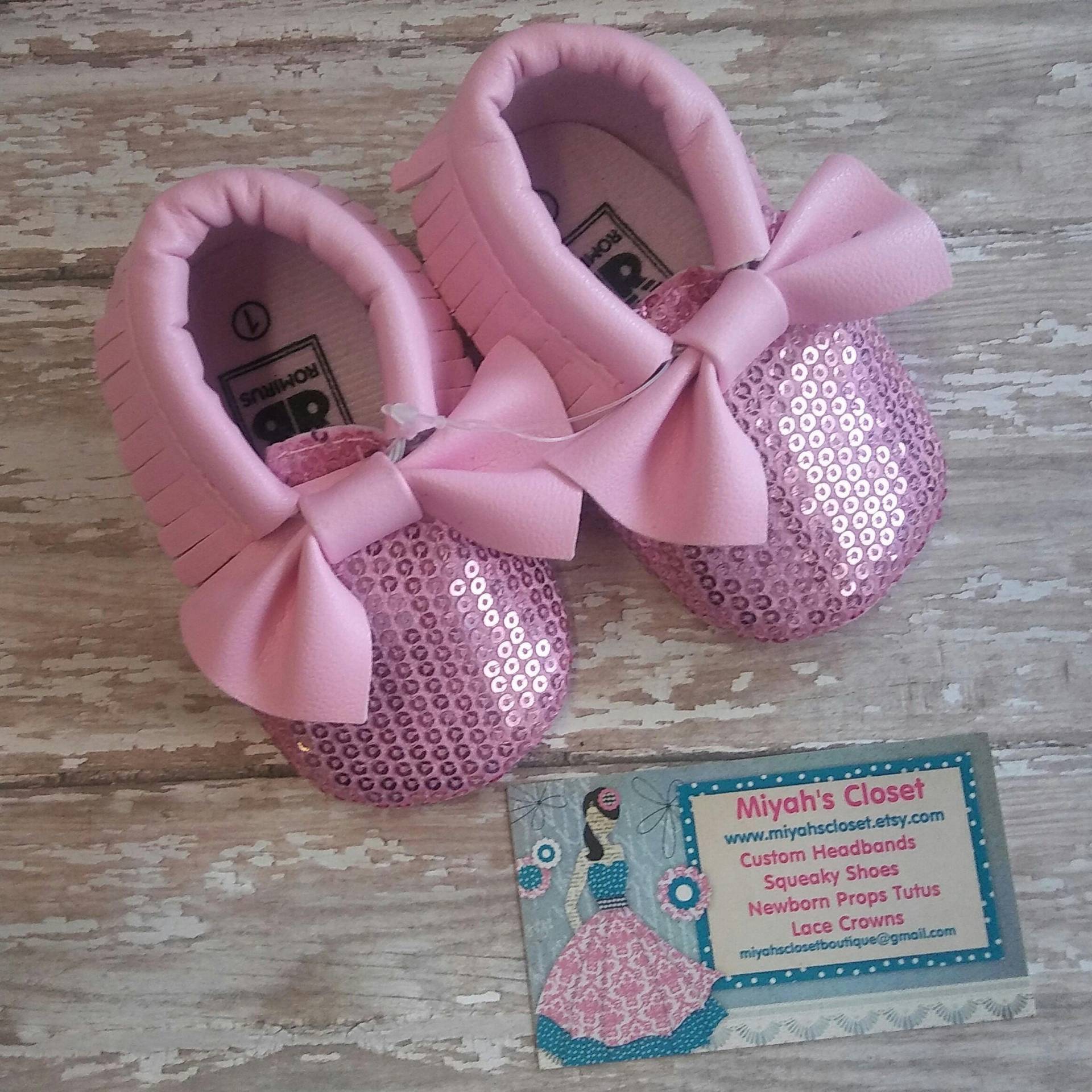 Pailletten Mokassins Rosa 3-6 Monate Schuhe von Etsy - MiyahsCloset