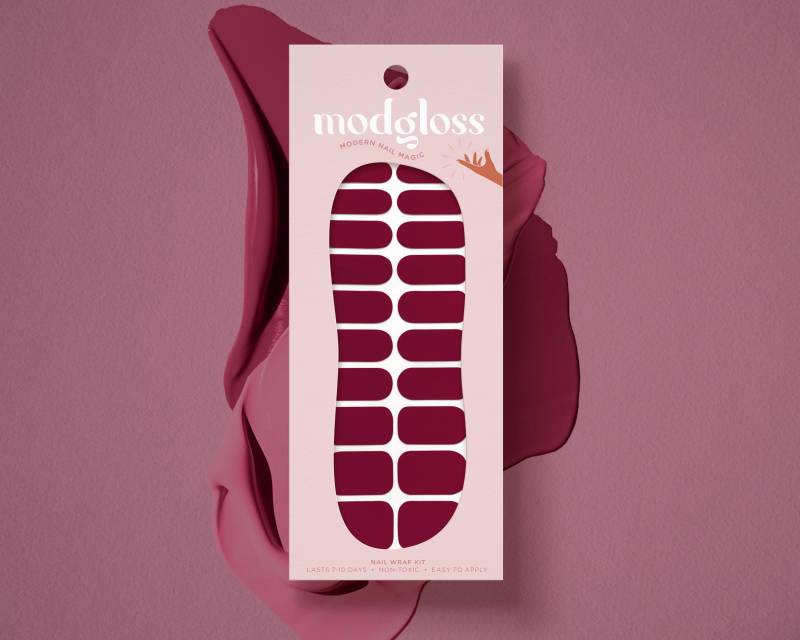 Gießen Sie Den Wein Solid Color Nail Wrap Kit | Tiefrote Gel-Nagellack-streifen von Etsy - ModglossCo