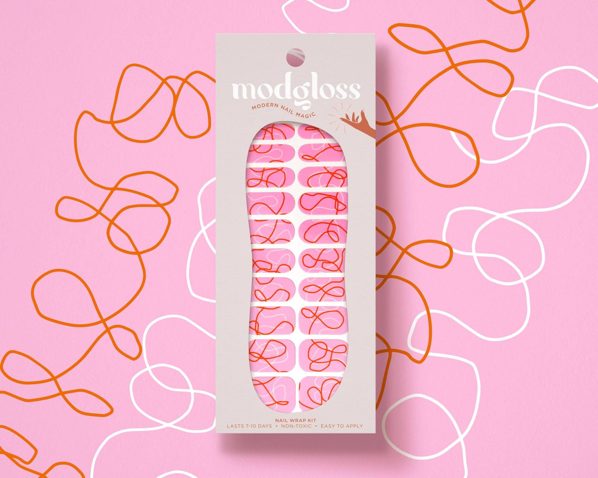 Kringel Linie Kunst Rosa Nail Wrap Kit | "Knocked For A Loop' Künstlernagel-Verpackungs-Set Kringel Linie Kunst Rosa Nail Wrap Kit | "Knocked For A Loop' Künstlernagel-Verpackungs-Set von Etsy - ModglossCo