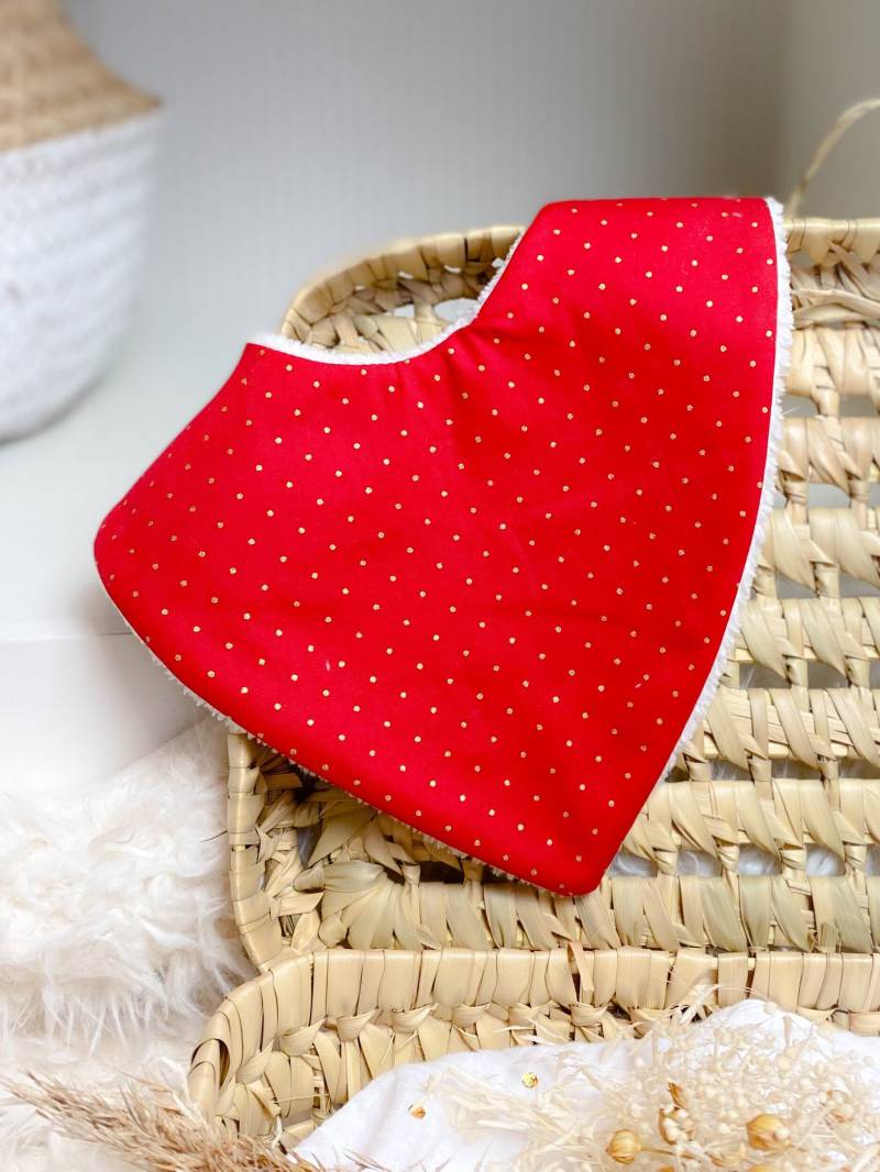 Rotes Bandana-Lätzchen Mit Goldenen Punkten von Etsy - Moejune
