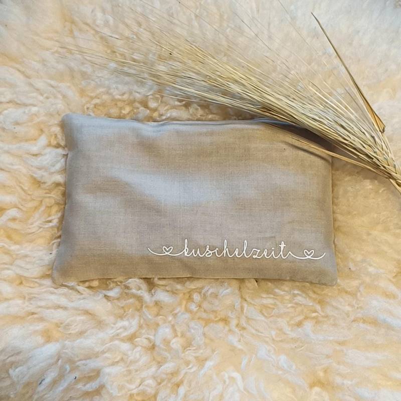 Mini Körnerkissen "Kuschelzeit" - Handgenähtes Wärmekissen Mit Text, 100% Baumwolle, Mikrowellengeeignet von Etsy - MoiraLouArt