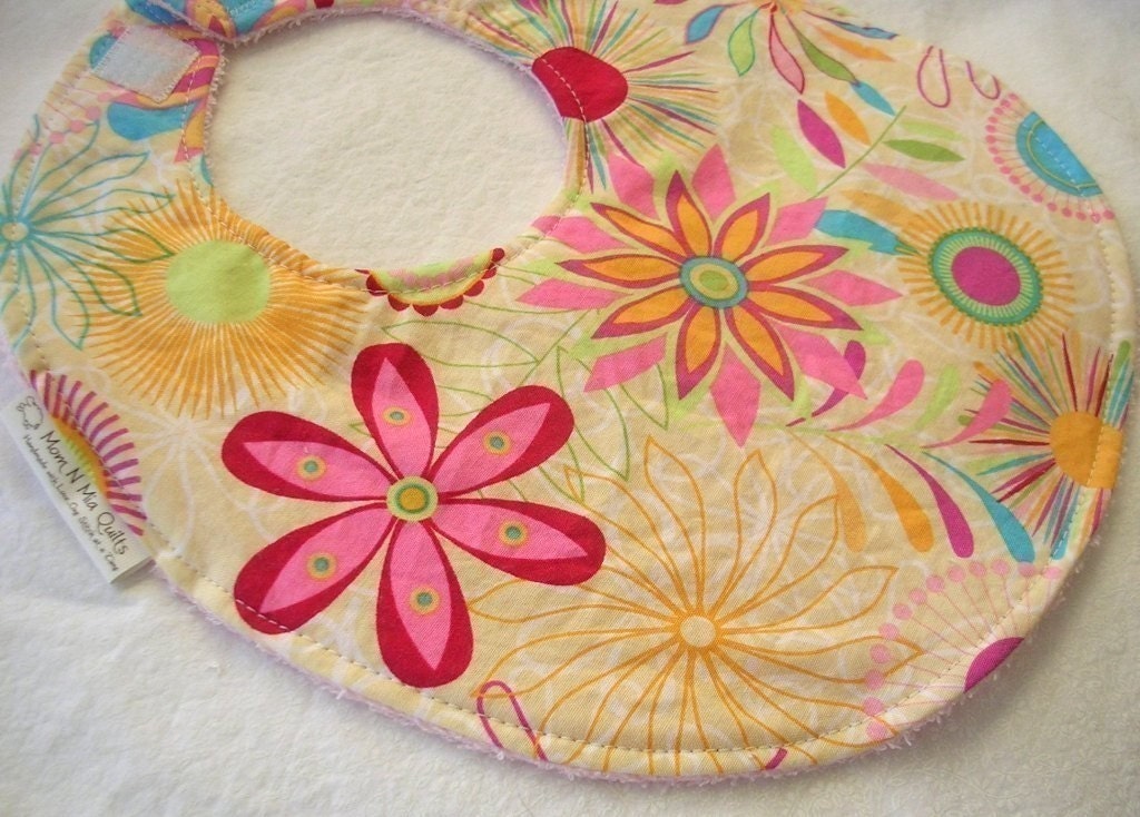 Baby Mädchen Lätzchen - Tropical Breeze Rosa Frottee Auf Der Rückseite von Etsy - MomNMiaDesigns