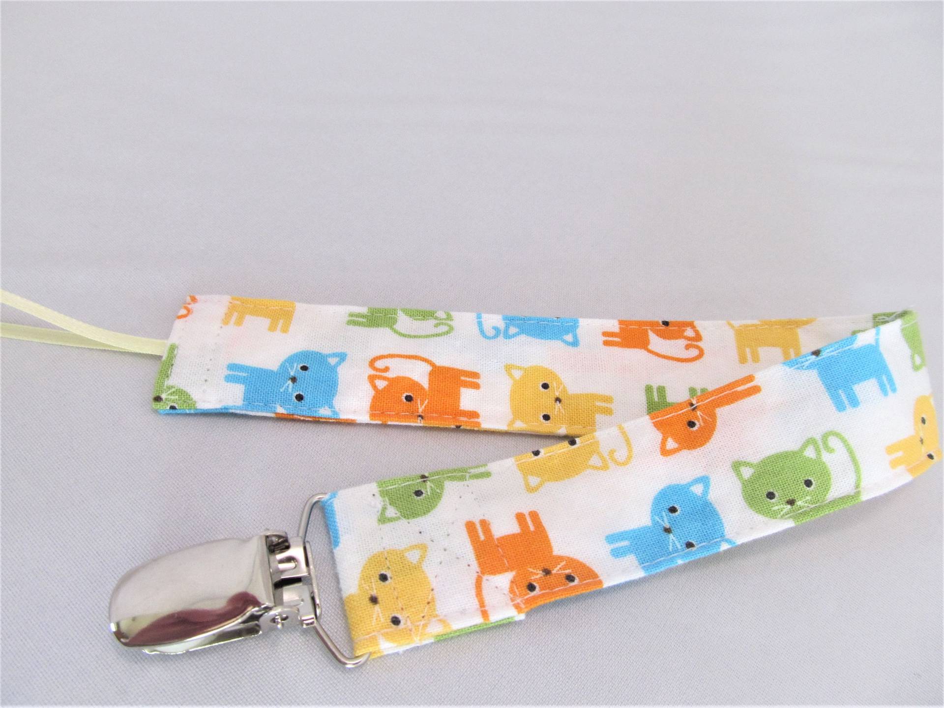 Universeller Stoff Schnuller- Und Spielzeugclip - Kitty in Bermuda Neutral Schnullerkette, Babypartygeschenk von Etsy - MomNMiaDesigns