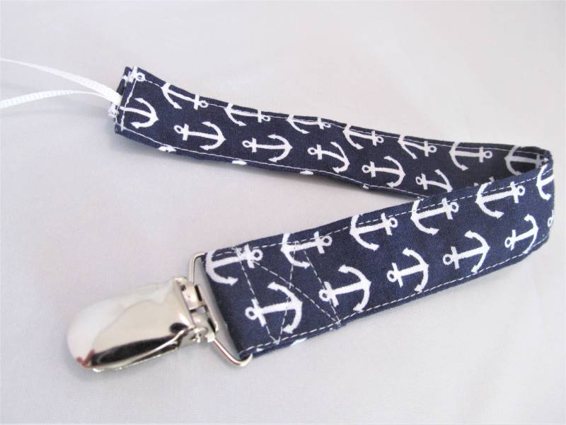 Universeller Stoff Schnuller- & Spielzeugclip - Anker Auf Marineblau Nautik Schnullerclip, Spielzeugclip, Binkyclip, Babypartygeschenk von Etsy - MomNMiaDesigns