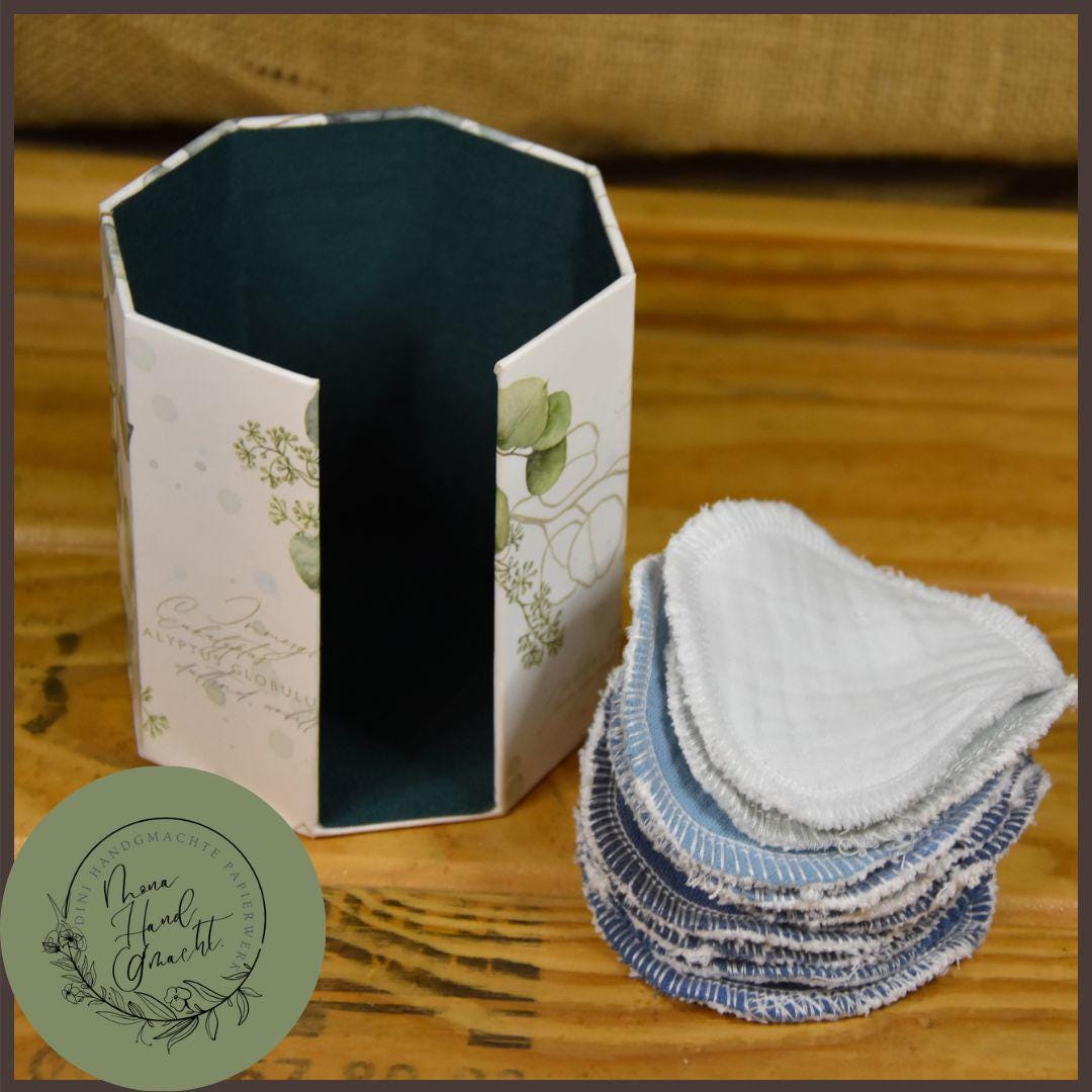 Abschminkpads-Aufbewahrungsbox | Schachtel Mit Abschminkpads Eucalyptus von Etsy - MonaHandGmacht