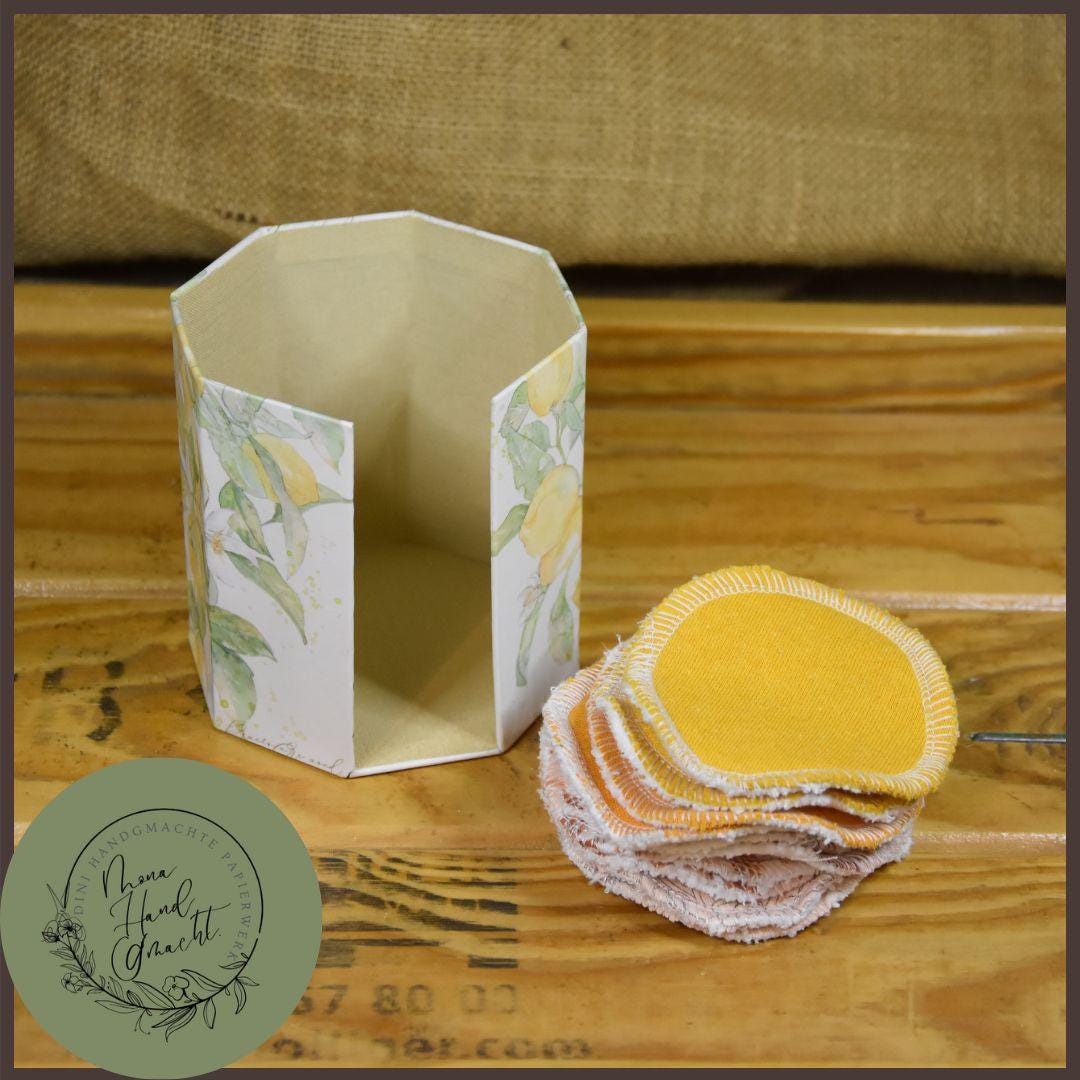 Abschminkpads-Aufbewahrungsbox | Schachtel Mit Abschminkpads Zitrone von Etsy - MonaHandGmacht