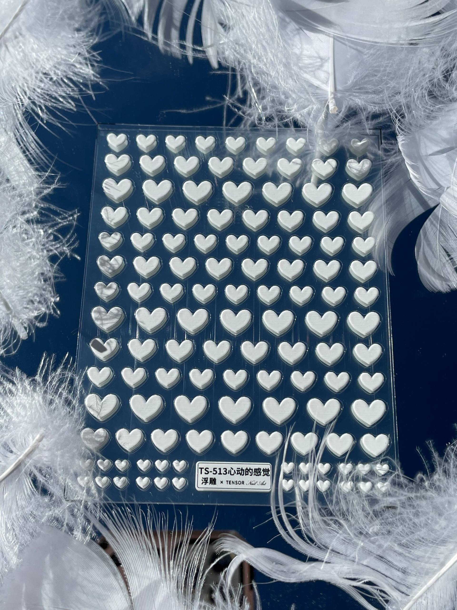 Herz Nagel Aufkleber, Weiße Valentinstag Love Nail Sticker, 3D Stickers von Etsy - MonarchyandCo
