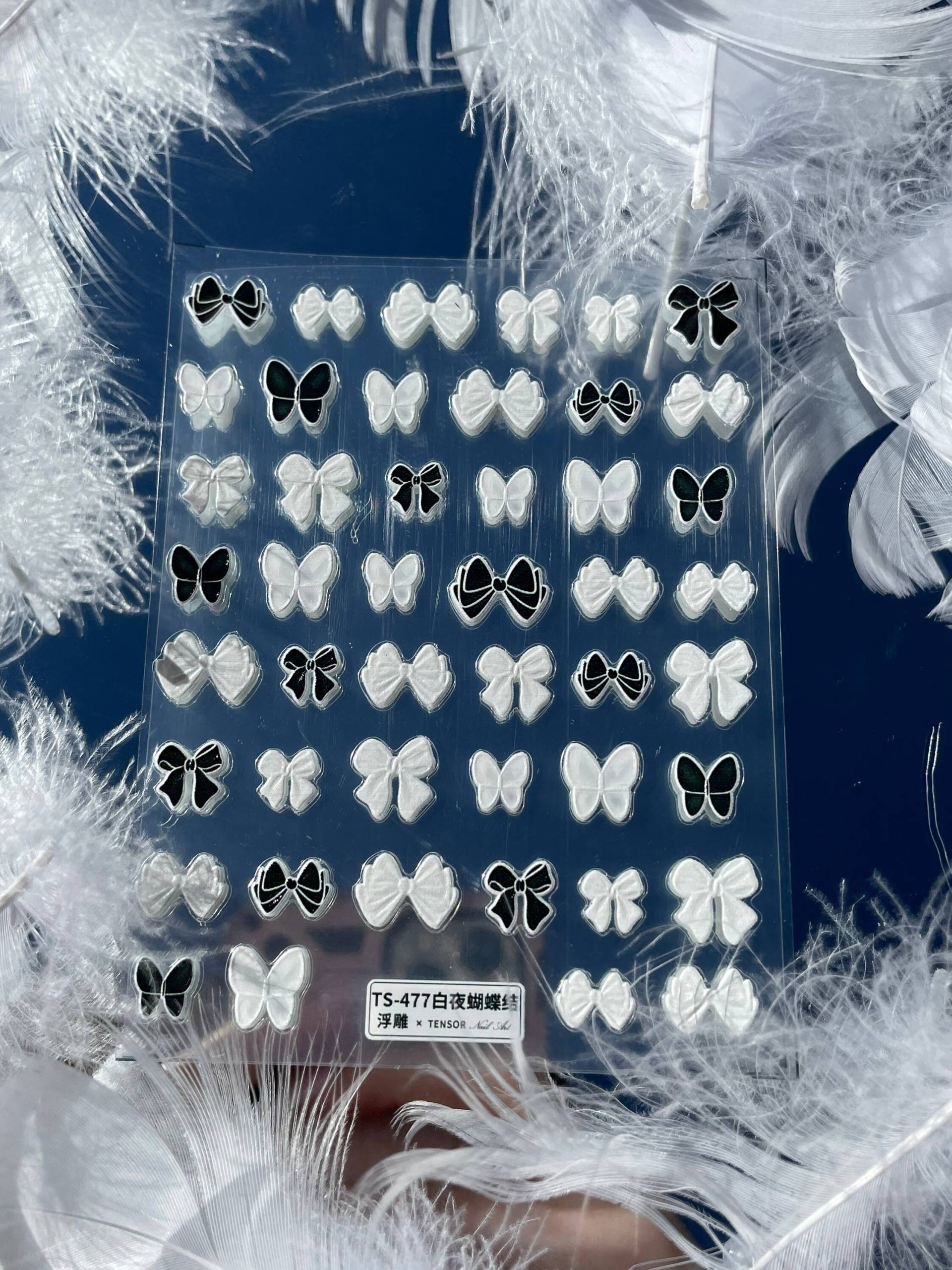 Schleife Nagel Sticker, Aufkleber, Mädchen Nail Art, 3D Selbstklebende Weiße Sticker von Etsy - MonarchyandCo