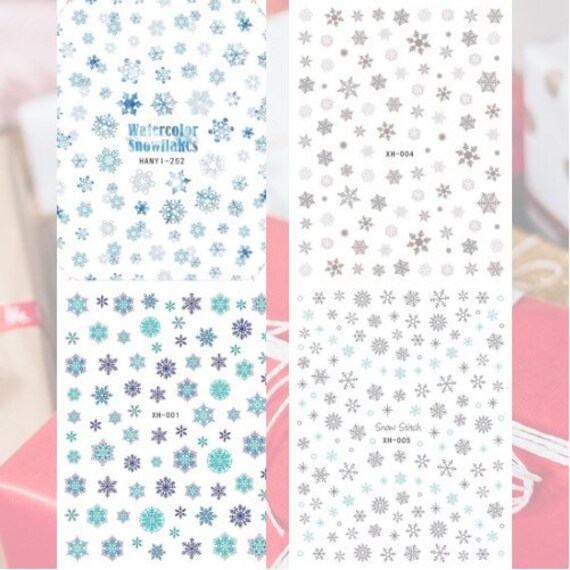 Schneeflocken Nagel Aufkleber, Weihnachtsnagel Sticker, Winter Selbstklebende Sticker von Etsy - MonarchyandCo