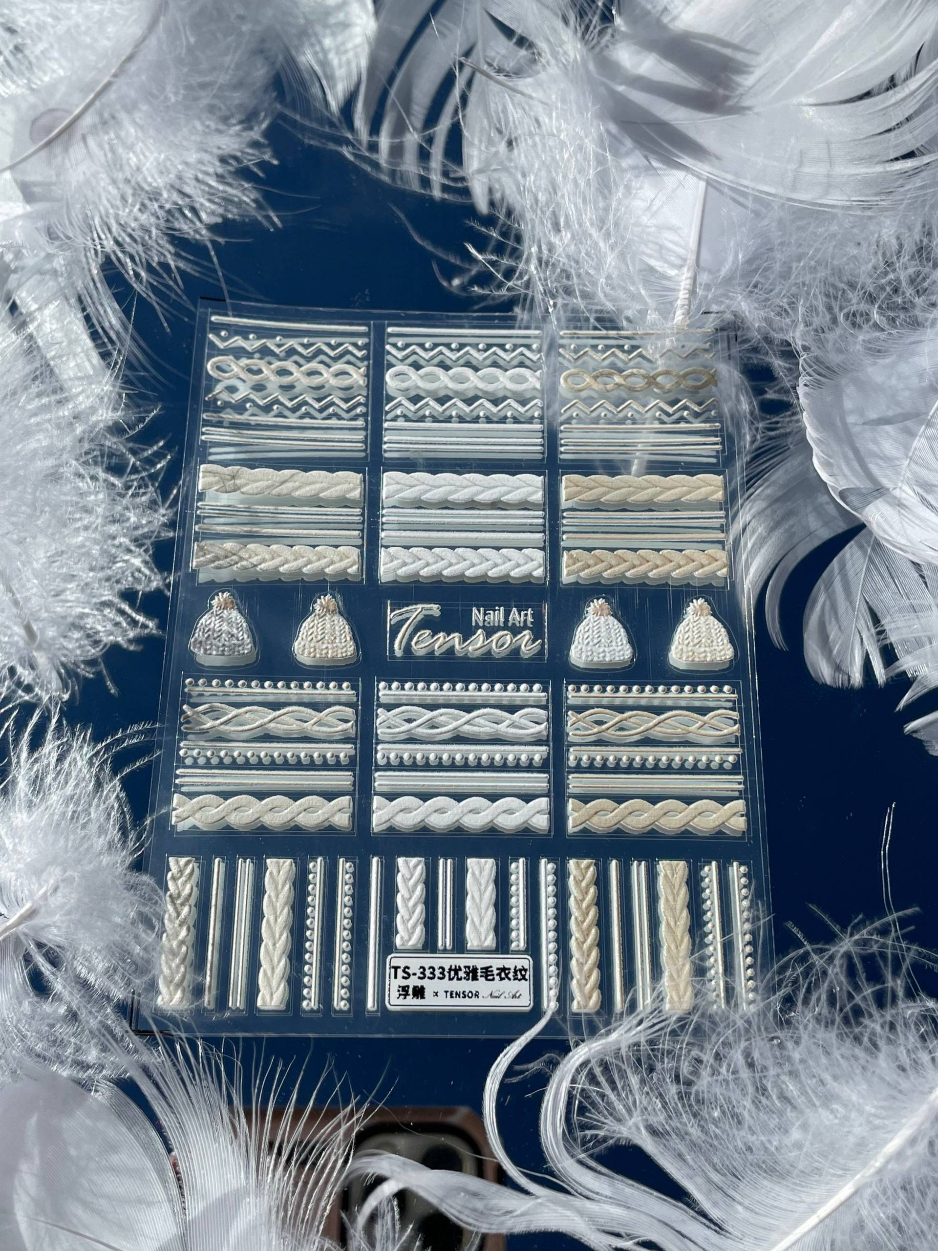 Sweater Nail Stickers, Winter Decals, 3D Art, Gewebte Nagel Sticker von Etsy - MonarchyandCo
