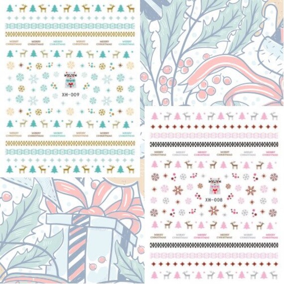 Weihnachtsnagel Sticker, Sweater Print Nail Stickers, Schneeflocke Nagel Aufkleber, Tier Weihnachtsnagel Aufkleber von Etsy - MonarchyandCo